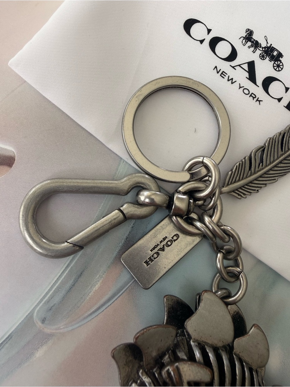 Coach Lexie dinosaur keychain Charm new metal heavy with dust bag new - Picture 2 of 7